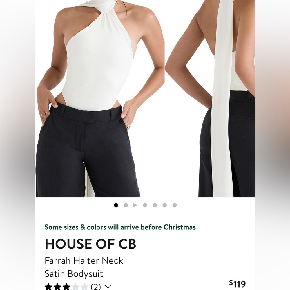 House of Cb, white bodysuit top